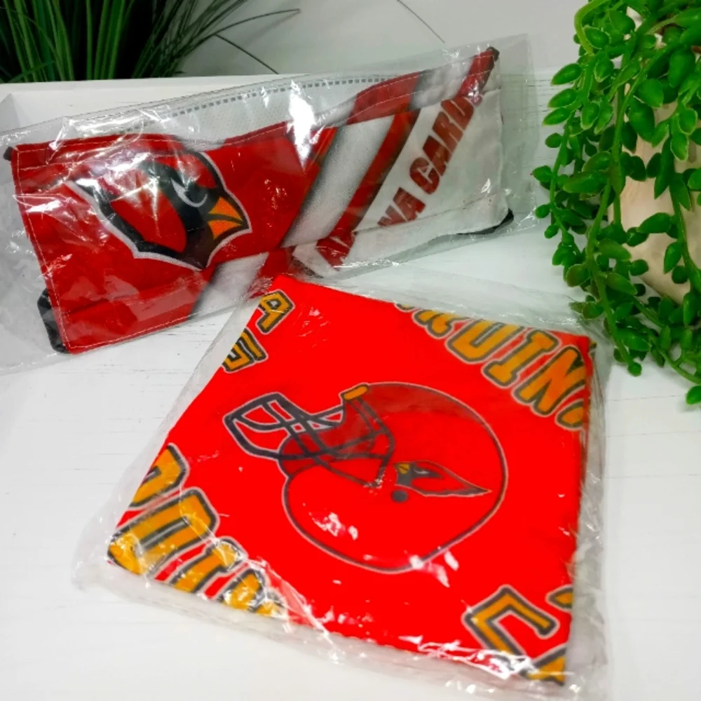Arizona Cardinals Face Mask w/ Filter Insert and Face Bandana